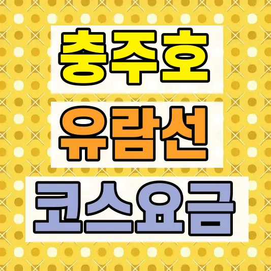 충주호 유람선 요금 운항시간